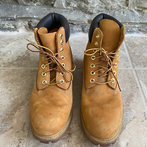 TIMBERLAND 6 Inch Waterproof Wheat Nubuck Boots 8M